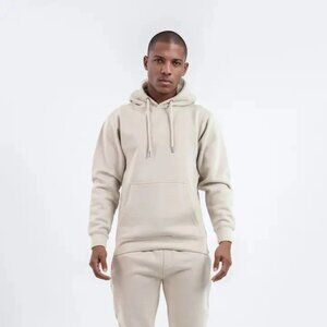 Men Cream Stacked Flare Sweatsuit